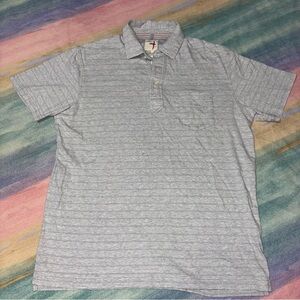 Relwen Hemp Cotton Short Sleeve Polo Stripe men’s size L